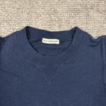 Ulla Johnson  Alair Crewneck Washed Fleece Sculpted Sleeve Navy Medium **HOLE* Photo 2