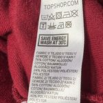 Topshop Velour Mock Neck Sweatshirt Maroon Size 8 Photo 4