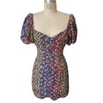 Rhode Esme Multicolor Puff Sleeve Floral Mini Dress Size 4 Photo 1