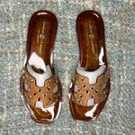 Chinese Laundry Charli Rhinestone Jelly Slide Sandals in Tan Vinyl/Stone 6 M Photo 4