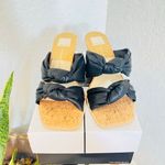DOLCE VITA Naji Knotted‎ Cork Wedge Mule Sandal, Size 11, Black, NWT Black Photo 4