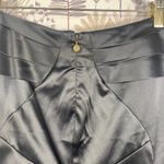 Just Cavalli  Black Satin Skirt Size 38 Italy Designer Fit‎ & Flare Panel Detail Photo 6