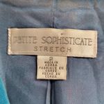 Petite Sophisticate Womens Blazer 2 Blue Velour Jacket Cropped Stretch Pockets Photo 9