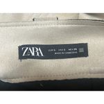 ZARA  Beige Cream Faux Suede Pleated Zipper Mini Straight A-Line Skirt Size S Photo 3