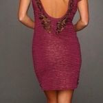 Free People  Bringing Sexy Back Low Scoop Backless Beaded Shirt Sleeve Mini Dress Photo 2