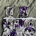 Vintage Y2K Can’t Miss purple and white floral mini dress/top Size M Photo 3