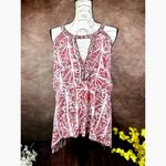 Free People  Good Morning Embellished Tunic Top Printed Cold Shoulder M Photo 1