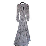 Lulus NWT Loving You Dusty Purple Floral Print Long Sleeve Wrap Maxi Dress SZ L Photo 1