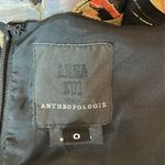 Anthropologie  Anna Sui Nagia Iris Black Silk Floral Metallic Halter Dress Size 0 Photo 8