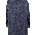 Hunter Bell  Polly Dress Blue Textured Long Sleeve Above Knee Mock Neck Size 10 Photo 3