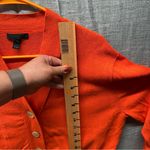 J.Crew Orange Cropped V-Neck Cardigan Cotton Viscose Knit Sweater Med.(tag gone) Photo 5