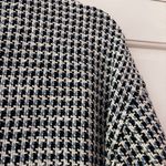 ZARA  Shacket Oversized Jacket Houndstooth Tweed Blue Fringe‎ Size Small Blazer Photo 11