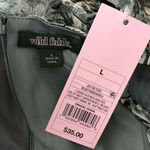 Wild Fable  Mini Slip Dress Sleeveless Satin Slit Floral Blue Gray L Photo 3