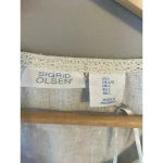 Sigrid Olsen ‎ Oversized Blue & White Maxi Dress Linen Blend Short Sleeve Size L Photo 3