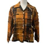 New Directions Rustic Shabby Chic Southwestern Cowgirl Patchwork Jacket Top Sz S Orange Photo 0