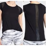 Athleta  Womens Airy Essence Tee Shirt Black Short Sleeve Mesh Accents Size Small Photo 1