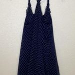 Blue Bird Polka Dot Sheer Dress Floral Appliqué Halter Midi Shift Dress Sz S Jun Photo 4