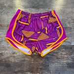 Nike  DriFit Women’s Geometric Purple and Orange Lined Running Shorts  Size XS Photo 0