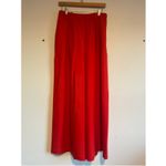 ALYSI Wool Wide Leg Red Trousers Pants Womens Size 6 Elastic Waist Holiday Party Photo 1