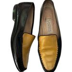 Vintage 80’s PATRIZIA PANCALDI Black & Gold Soft Leather Loafer Two Tone size 7 Photo 0