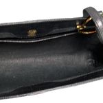 Gucci  Vintage Clutch Gold Tone Clip Closure Black Suede leather COA Photo 9