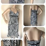 EXPRESS  Womens Semi Sheer Lined Dress size 7/8 Empire Waistline Black/White Photo 1