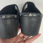 Crocs  Women’s Size 9 Clogs Black Suede Leather Cobbler Studded Slip On Shoes Photo 8