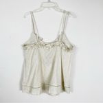 Kori  America Ivory Textured Ruffled Button Accent Tank Top Photo 1