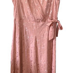 Ralph Lauren Lauren‎  Pink Floral Midi Dress Asymmetrical Hem Faux Wrap Size 16 Photo 0