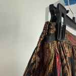 Linda Allard Ellen Tracy *Rare 100% Silk Maxi Skirt Feather Print Vintage Size 4 Black Photo 6