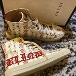 Gucci Women's Major Blind For Love Rose Print Satin High Top Sneakers Photo 2