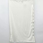 SheIn White Stripe Button Pull On Stretch Midi Skirt Large 12 Photo 0