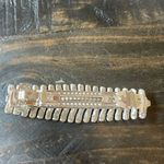 Boutique Silver Art Deco Crystal Leaf Hair Barrette Accessory Photo 1