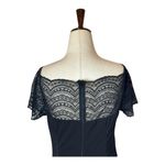 Lulus  Dress Women Medium Black Any Given Moment Black Lace Ruched Off Shoulder Photo 8