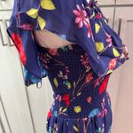 Parker Womens Janice Colorful Tropical Off Shoulder Wide Leg Cropped Jumpsuit Photo 4