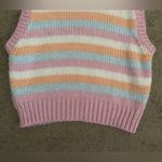 Top Shop Pastel Stripe Chunky Knit Sweater Vest Photo 7