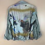 Handmade Nadya Linen Beaded Reversible Artsy Art To Wear Jacket Large Whimsical Photo 3