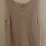 Loft  cream Knit V-Neck Sweater Photo 0