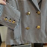 CAbi  #823 Striped Nautical Anchor Button Stretch Double Breasted Blazer Jacket S Photo 3
