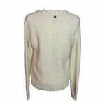 Lole Sweater Size L Ivory Wool Blend Loose Knit Crew Neck Chunky Long Sleeve Photo 3