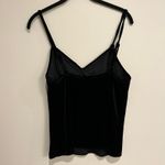 Delicates Black Velvet Cami Tank Red Floral Lace Accent  Medium Whimsigoth Sexy Photo 2