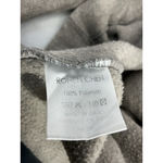 Womans Ronan Chen Size 4 Taupe Assymetric Button Down Fleece Jacket Tan Photo 3