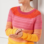 Talbots  100% Cotton Open Knit Sunset Ombré Color Crewneck Sweater Size M NWT Photo 0