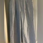 AQUA Striped Wide Leg Pants in Blue and White Photo 0