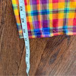 We Wore What  SMOCKED MESH PLAID PANTS COVER UP ORANGE AND BLUE SIZE medium 1892 Photo 7