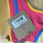 Stone Fox Swim  Honeycomb Sunset Pink Color Block Dhalia Bikini Top Sixe XS Photo 2