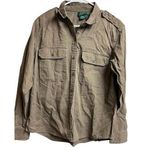 Ralph Lauren Lauren Vintage Button Up Shirt Women's Large Khaki Cotton Photo 0