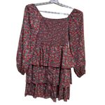 Btfbm LongSleeve Floral Red Tiered Stretch short Boho Cottagecore Women dress XL Size undefined Photo 12