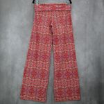 Helen Jon Red Floral Stretch Boho Wide Leg Trouser Paisley Pants S Small Photo 2
