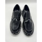 Free People  Teagan Tassel Loafers Black Leather Studded Size 7.5 Photo 2